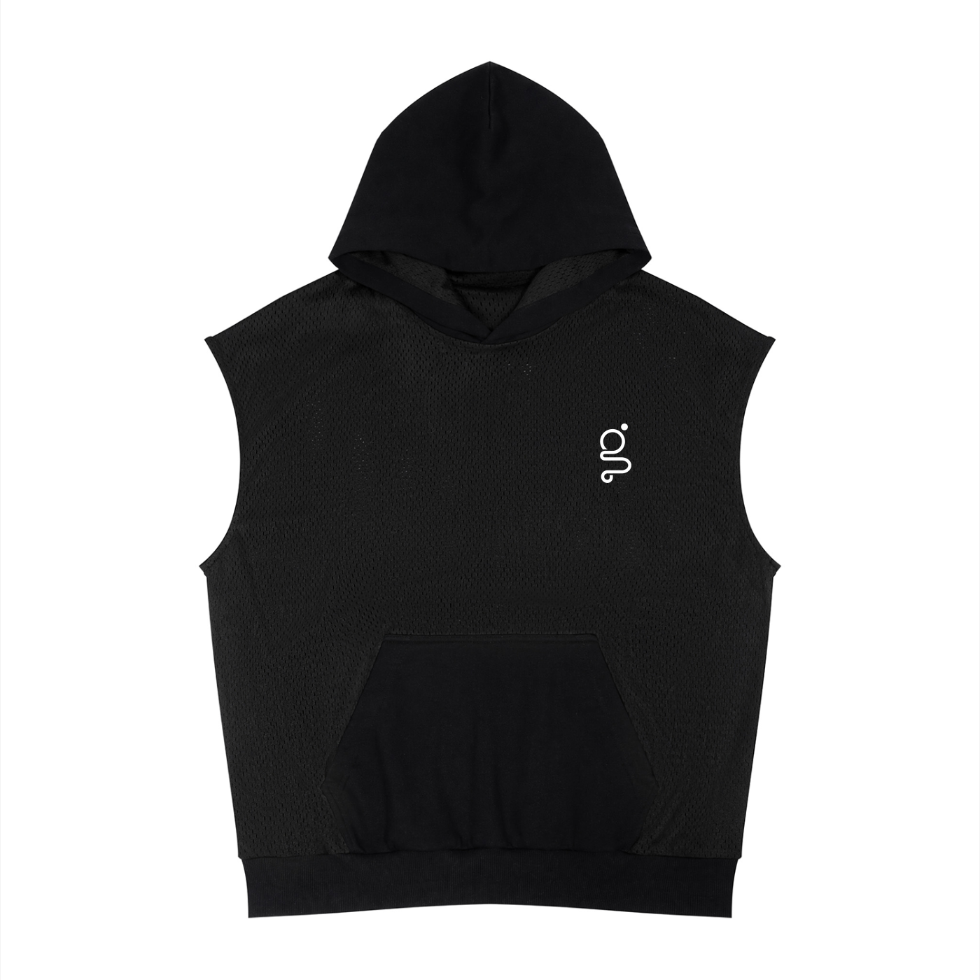 Panel Mesh Sleeveless Hoodie