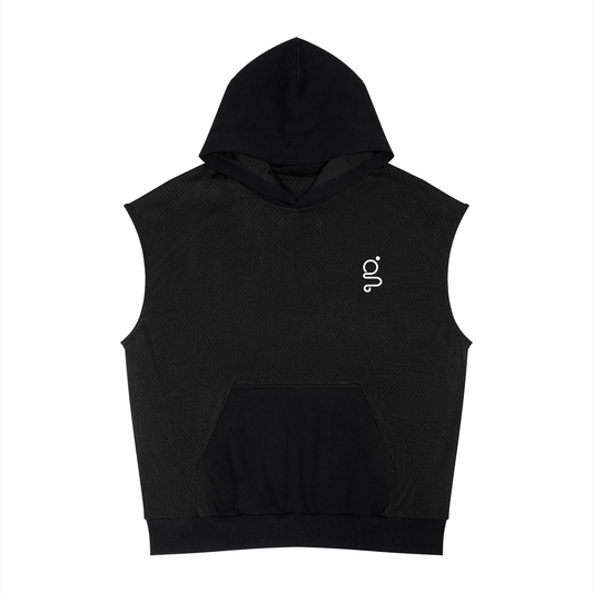 Panel Mesh Sleeveless Hoodie