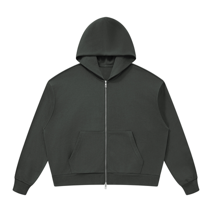 Drop Shoulder Full Zip Hoodie