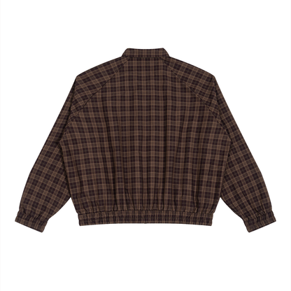 Plaid Full-Zip Track Jacket