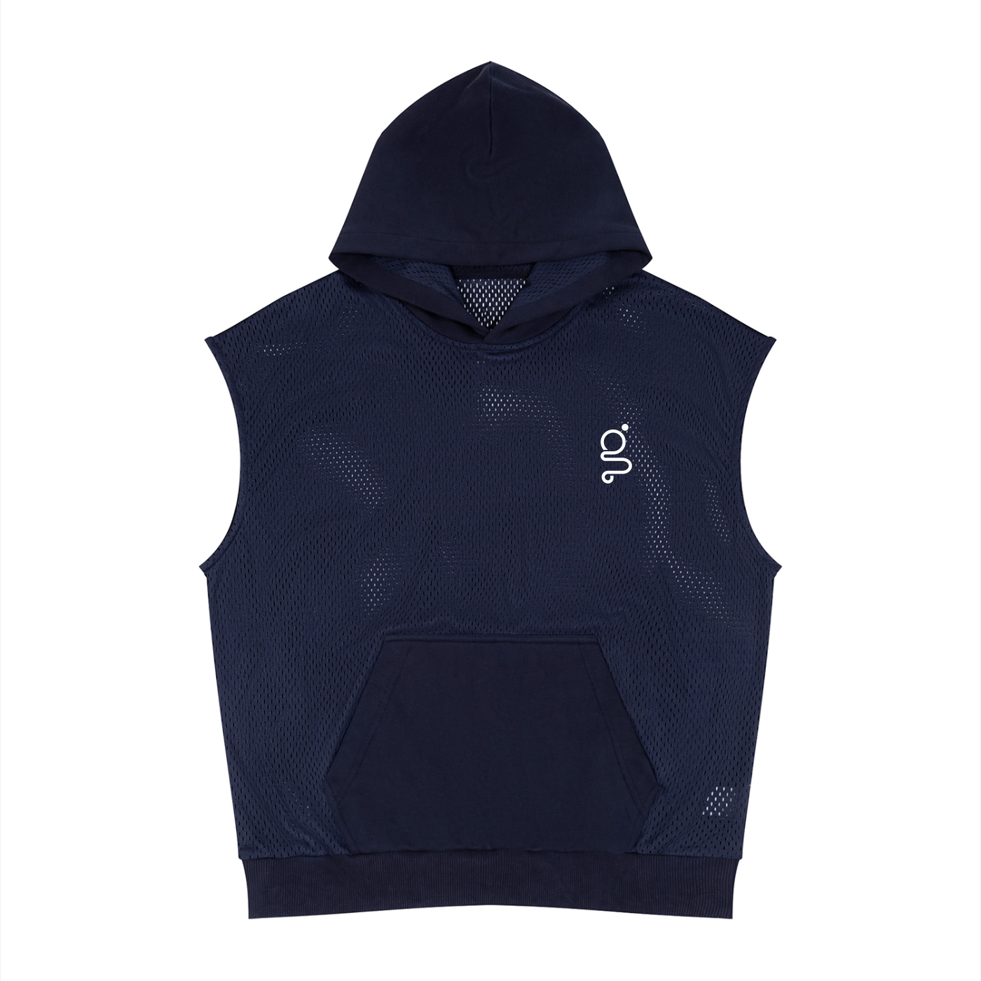 Panel Mesh Sleeveless Hoodie