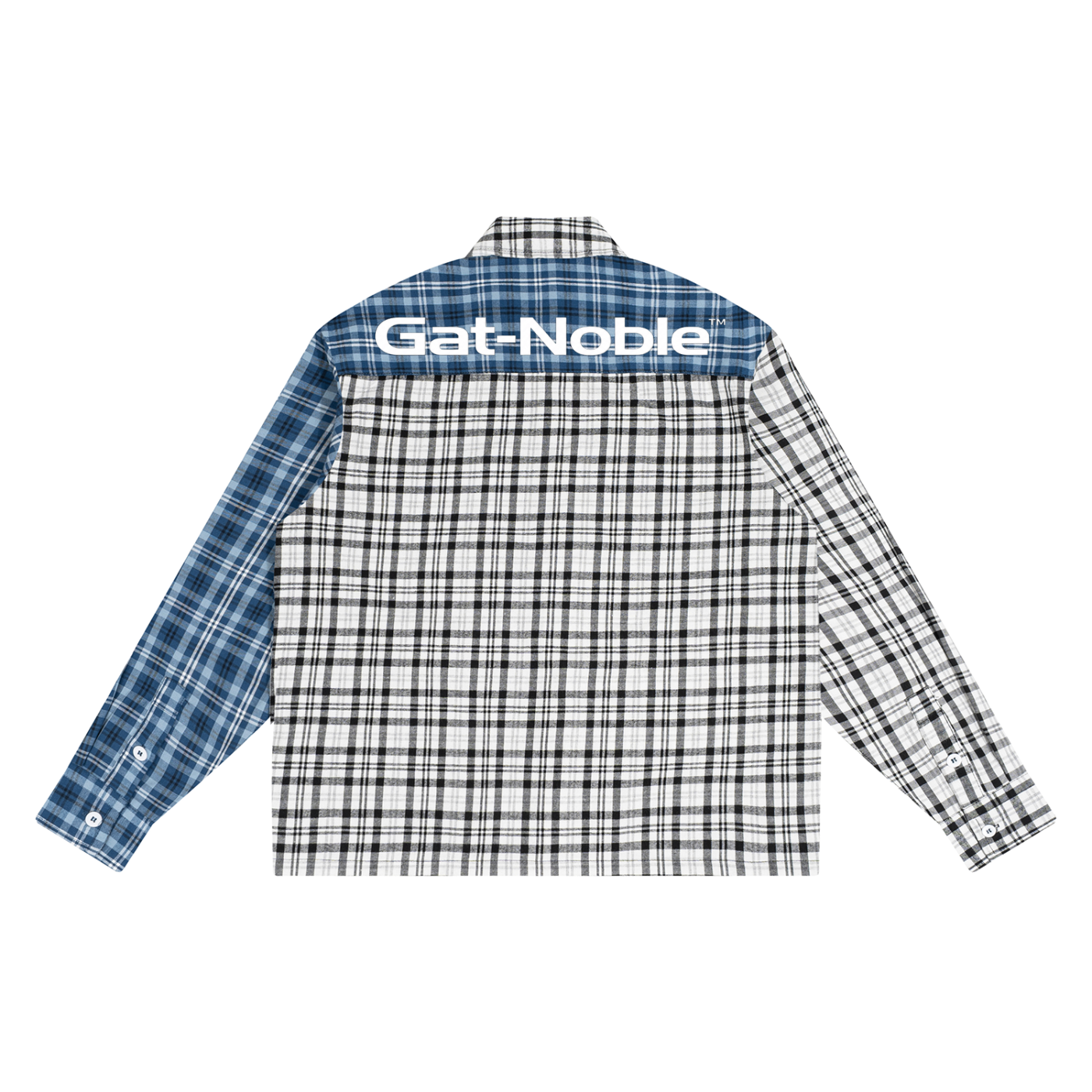 Oversized Plaid Color Block Shirt