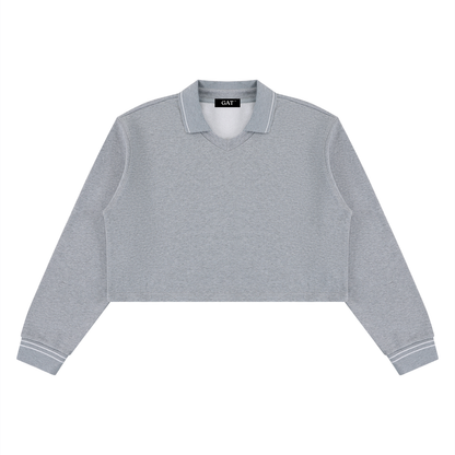 Crop Collared Sweatshirt