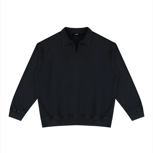 Vintage Wash Collared Sweatshirt