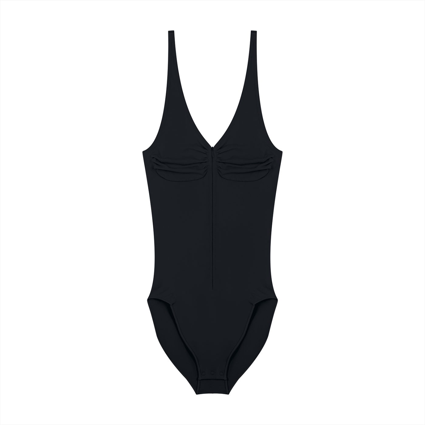Full-Zip Ruched Bodysuit