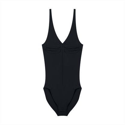 Full-Zip Ruched Bodysuit
