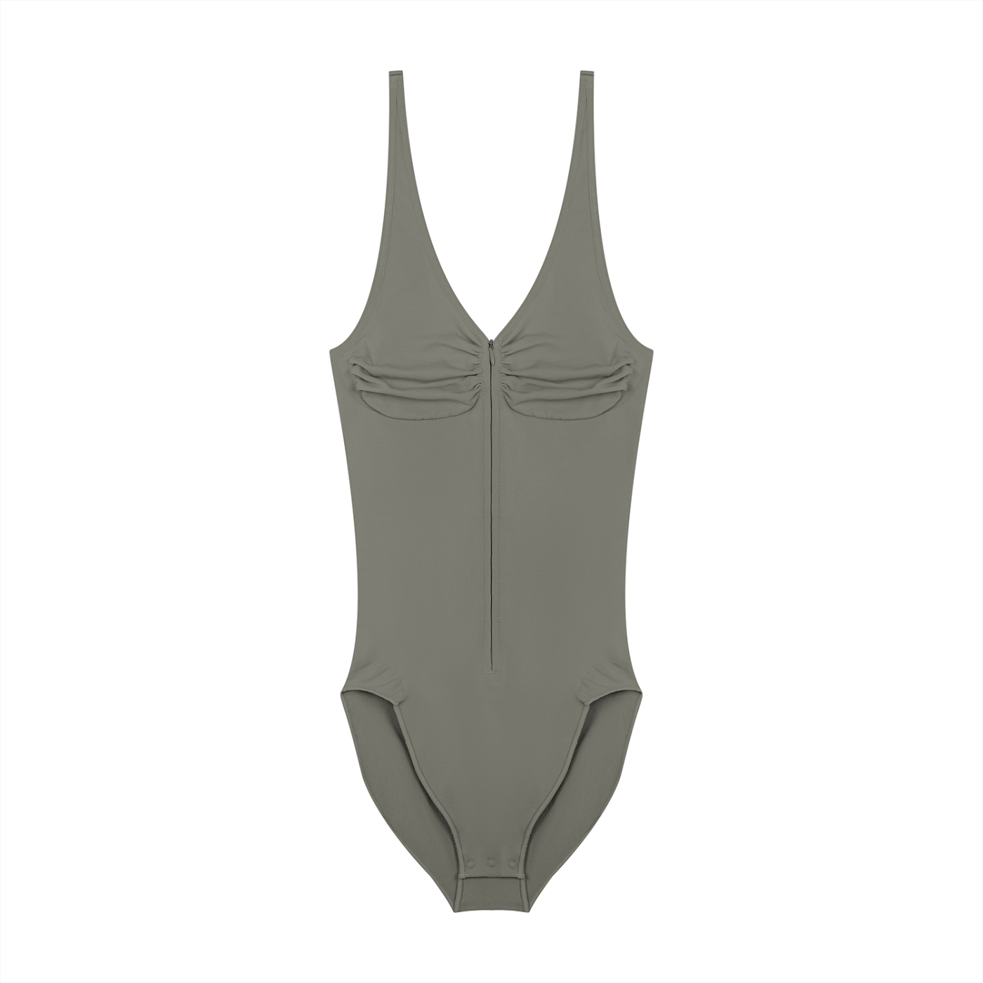 Full-Zip Ruched Bodysuit