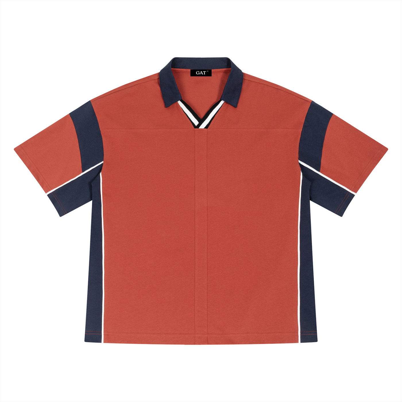 Boxy Color Block Polo Shirt