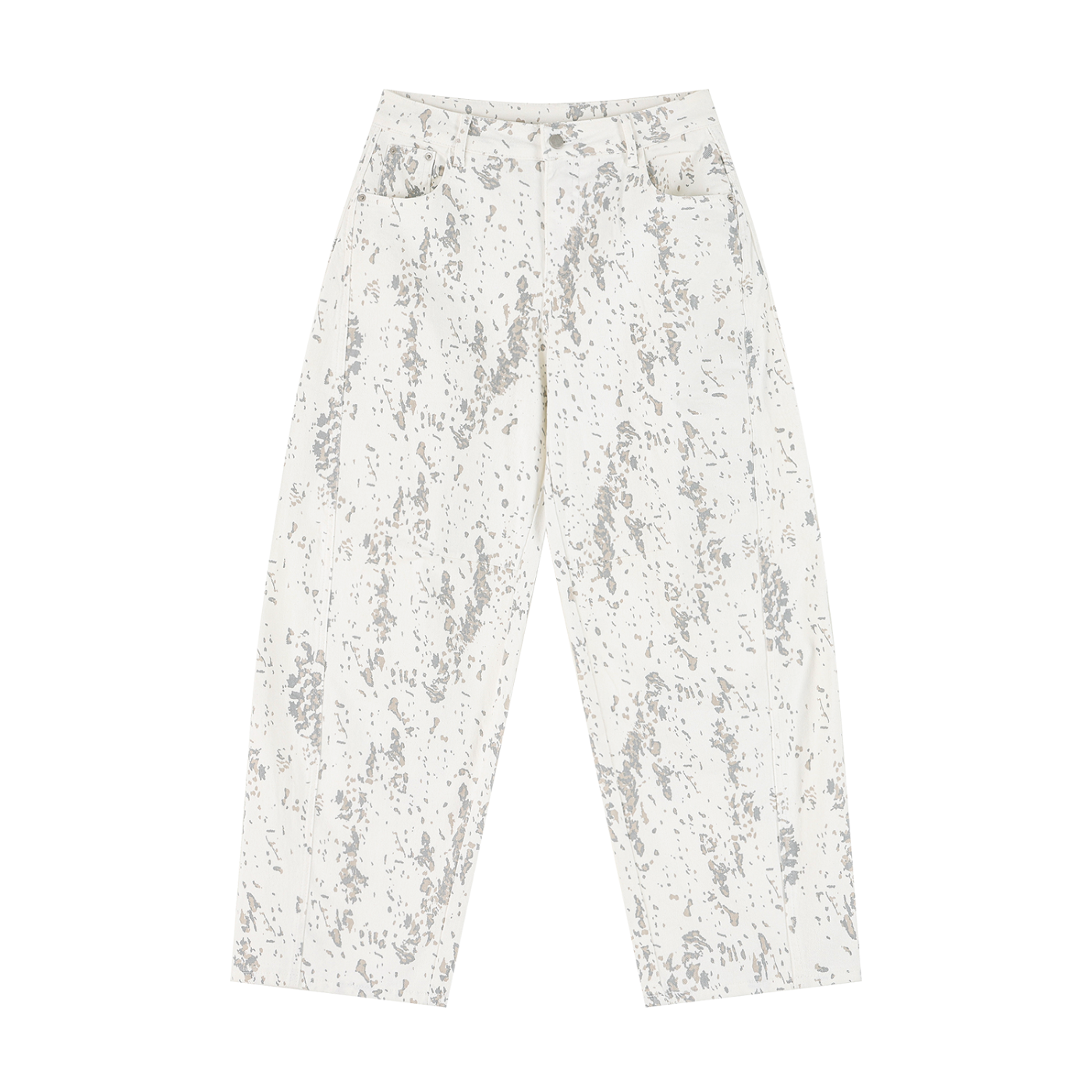 Splatter Barrel Leg Jeans