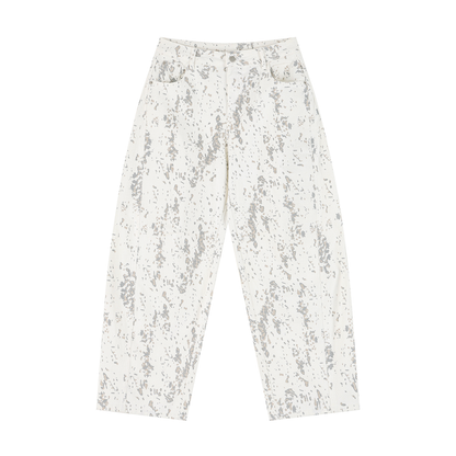 Splatter Barrel Leg Jeans