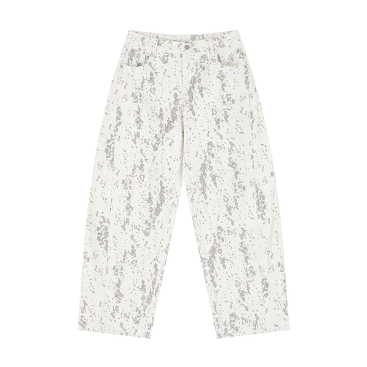Splatter Barrel Leg Jeans