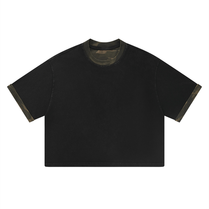 Mineral Washed Boxy Panel T-Shirt